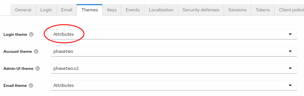 Keycloak Phase Two Login Page Theme Setting