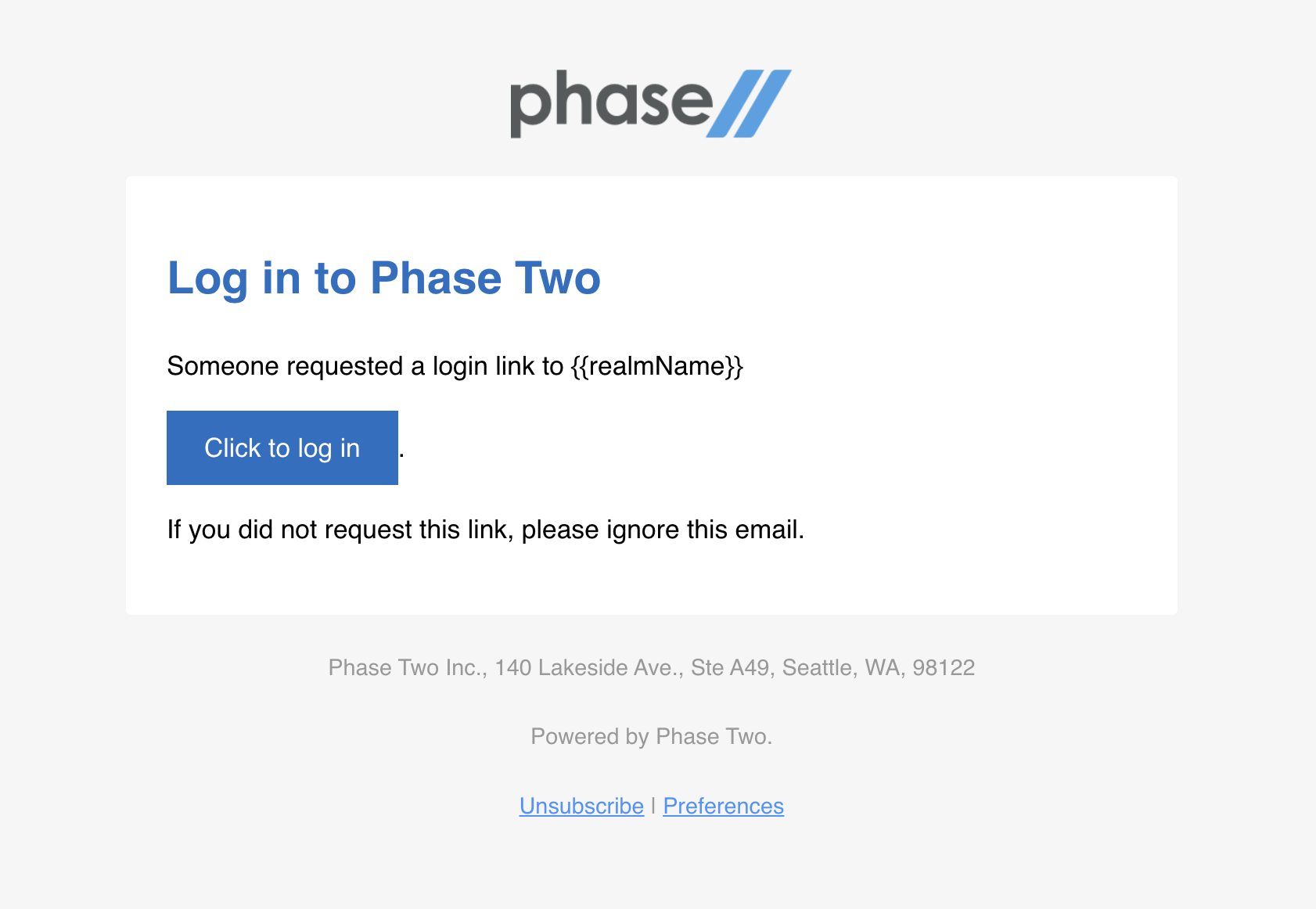 Email example template