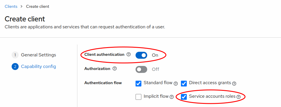 Keycloak Create Service Account Config